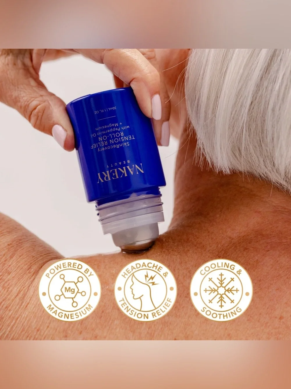 Nakery Beauty SkinRecovery Tension Relief Roll-On- peppermint, magnesium, arnica